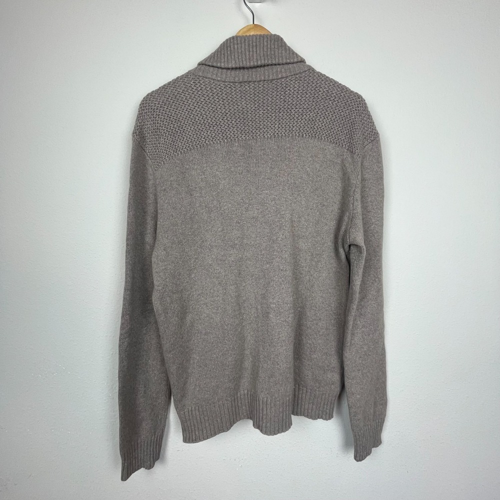 Banana Republic Men's Cardigan L Taupe Grandpa Sweater Patch Pockets - Picture 3 of 7